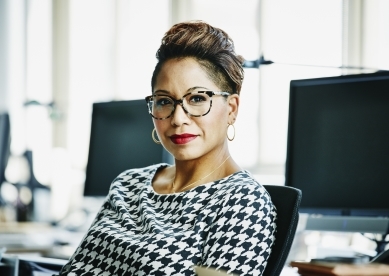 Woman in office